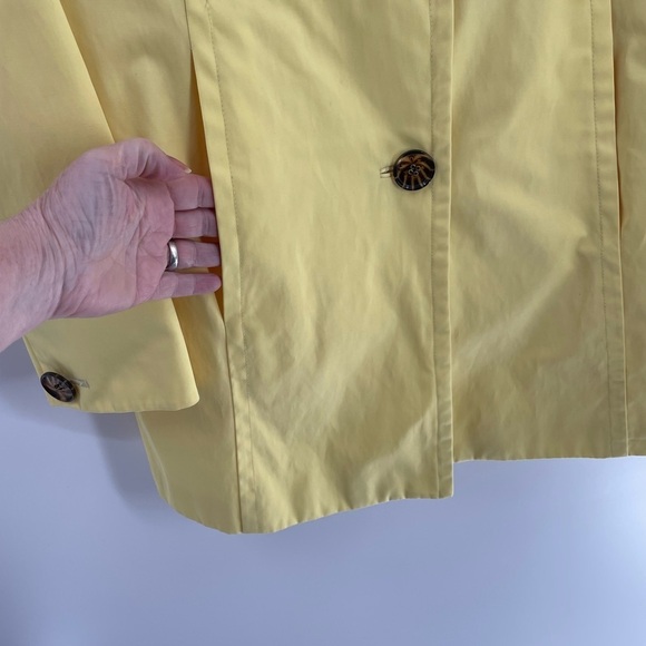 Anne Klein Butter Yellow Tortious Button Fitted Lined Long Sleeve Trench Coat - Picture 5 of 13